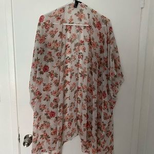 Forever 21 pink floral kimono